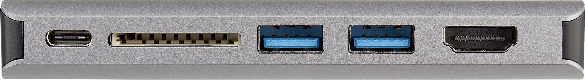 Adapter multifunksional StarTech USB C, 4K HDMI VGA, 3x USB 3.0 SD RJ45 Audio, 100W PD, gri