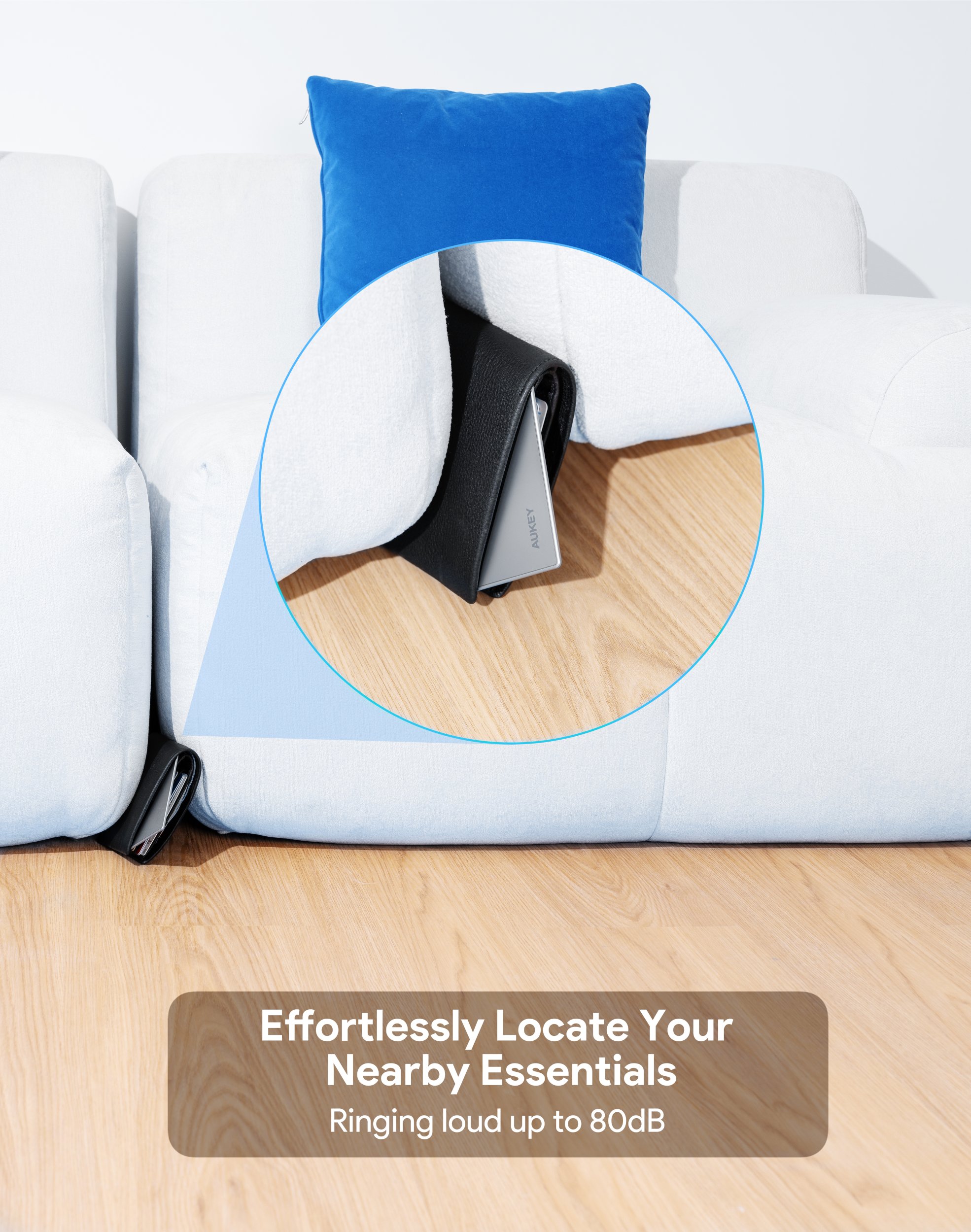 Kartë gjurmimi Aukey Track Mate 3, Bluetooth, Find My, gri