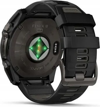 Ora sportive Garmin Fenix 8 Solar Sapphire, titani, GPS, e zezë