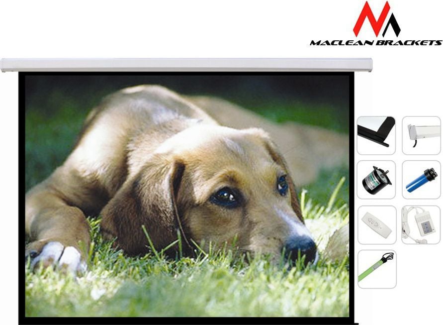 Ekran projektori Maclean MC561, 135", elektrik, i bardhë