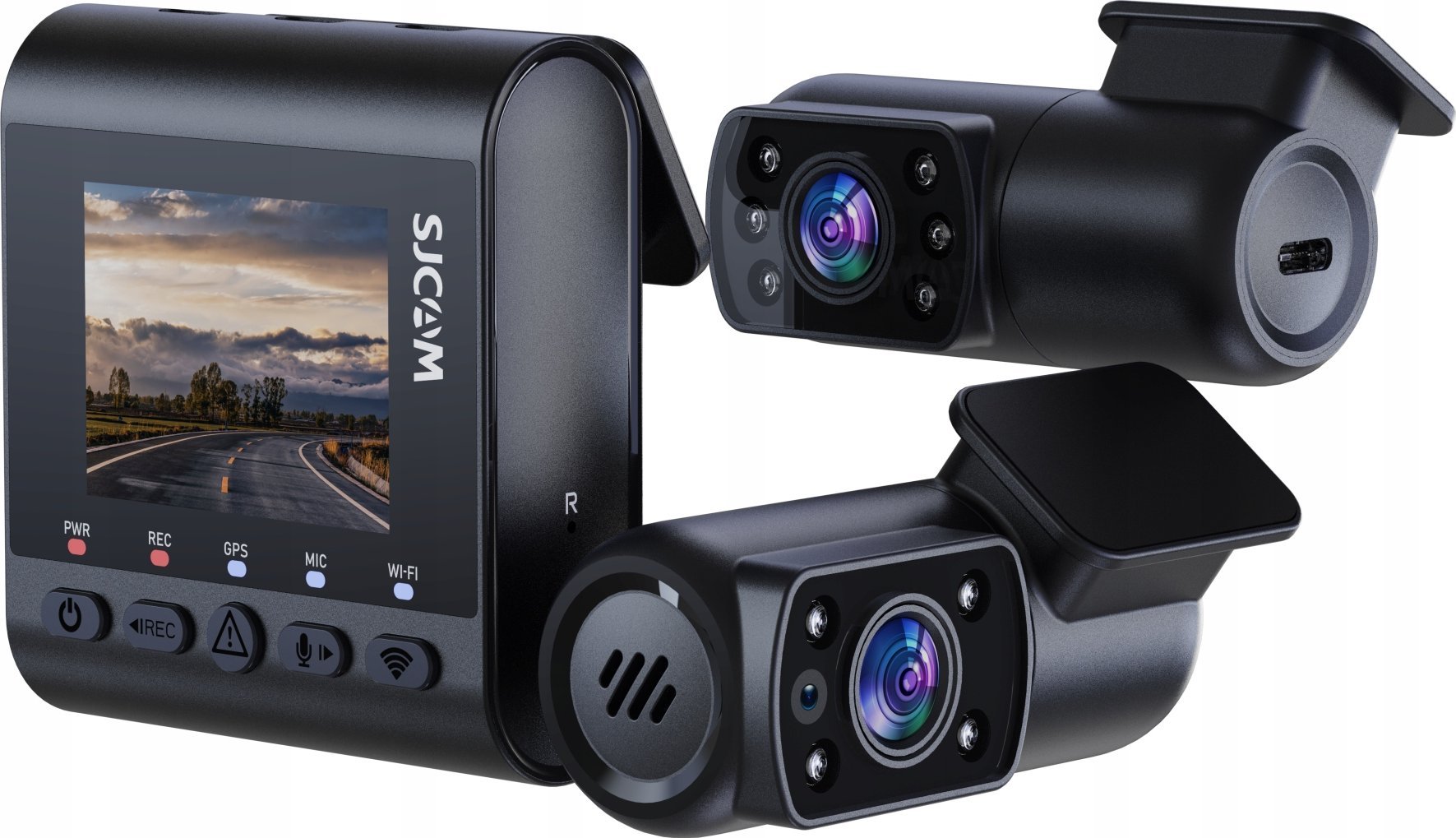 Камера за автомобил Sjcam M60 Dashcam, 4K, Wi‑Fi, тројна