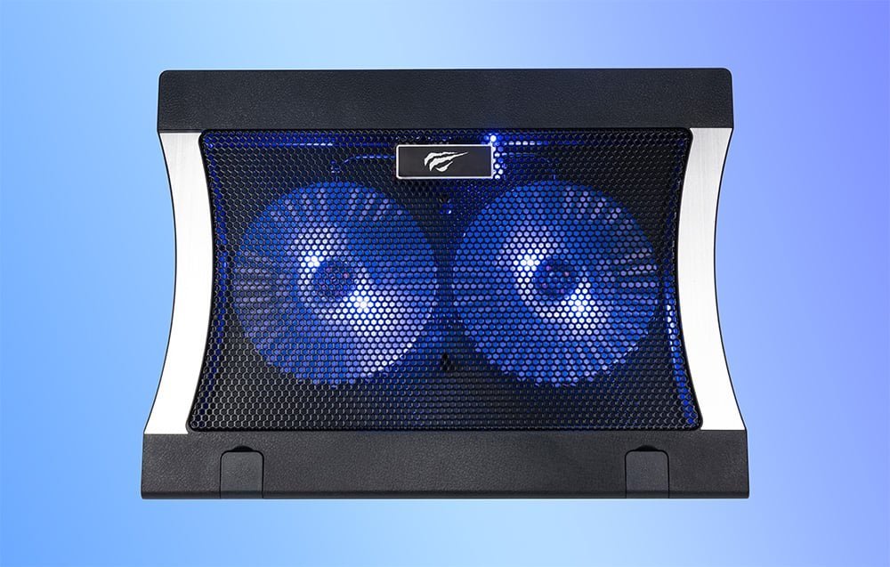 Ftohës laptopi Havit HVF2051, deri 17", 2 ventilatorë LED, i zi