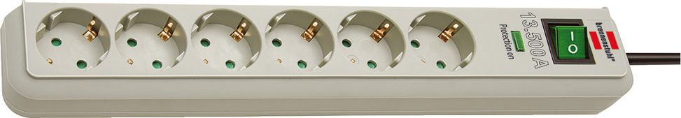 Kabllo zgjatëse Brennenstuhl Eco-Line, 6x priza, me mbrojtje ndaj shkarkimeve, 1.5m, e hirtë Kabllo zgjatëse Brennenstuhl Eco-Line, 6x priza, me mbrojtje ndaj shkarkimeve, 1.5m, e hirtë