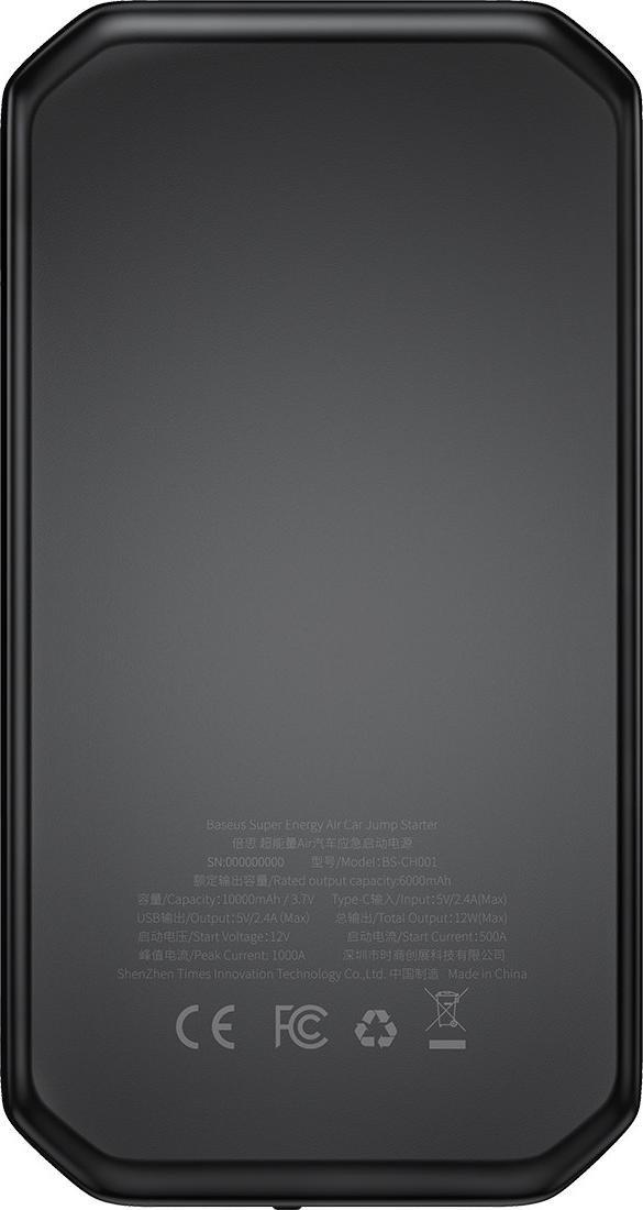 Starter dhe powerbank për makinë Baseus Super Energy, 10000mAh, 1000A, i zi