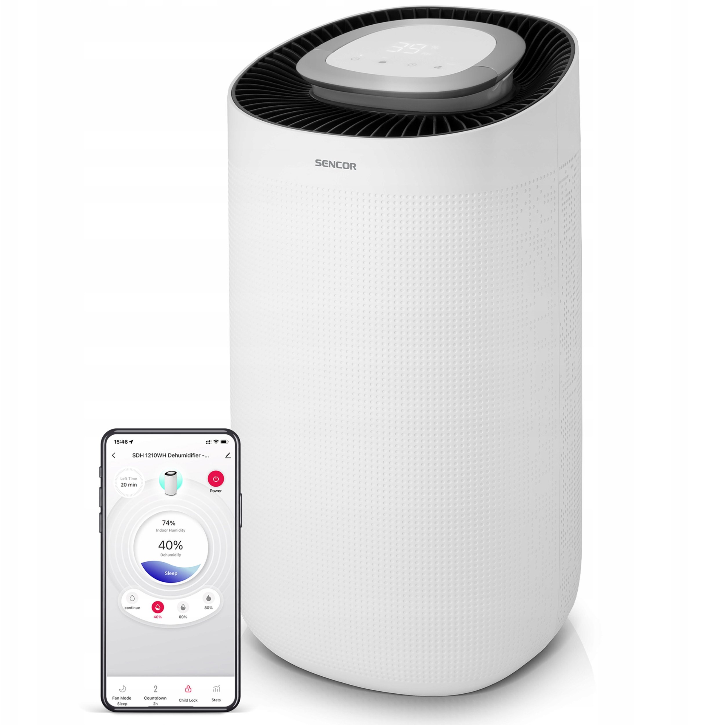 Avullues ajri Sencor SDH 1210WH, 12L në ditë, 3.2L, i bardhë