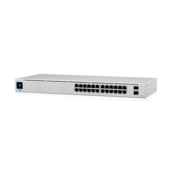 Switch rrjeti Ubiquiti UniFi 24-Port, Gigabit PoE+, L2/L3, argjendtë