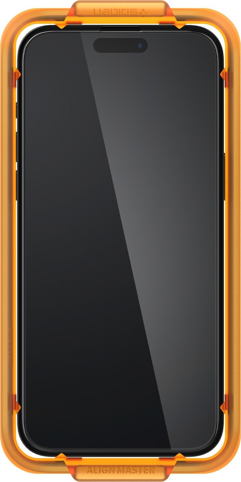 Mbrojtës ekrani Spigen Glass tR AlignMaster, 2 copë, për iPhone 15 Pro Max, i zi