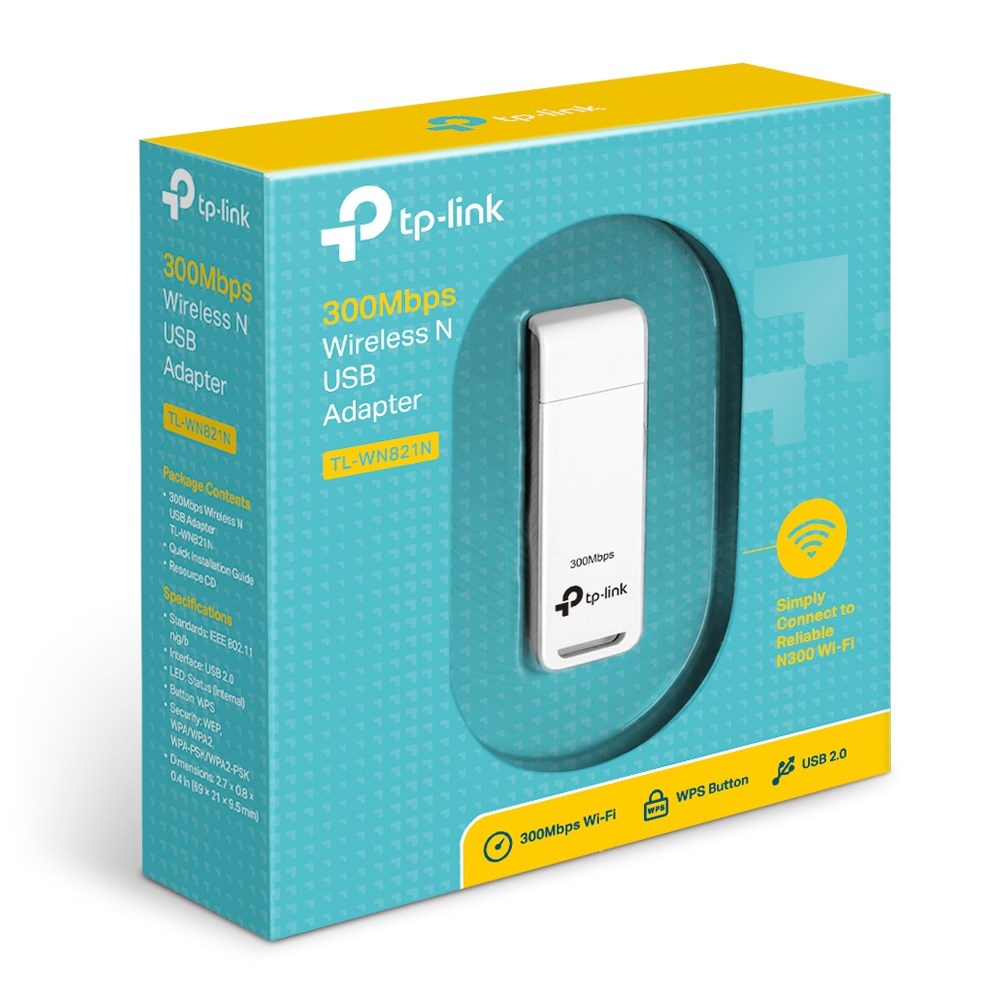 Përshtatës Wi-Fi TP-Link TL-WN821N, N300, 2.4GHz, USB, i bardhë