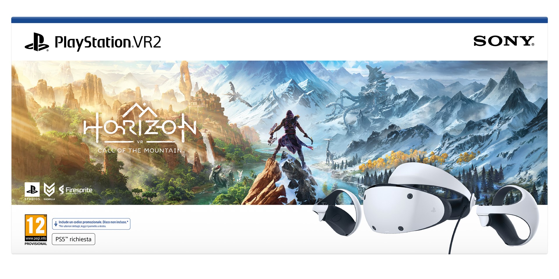 Set PlayStation VR2 dhe Horizon Call of the Mountain, i bardhë