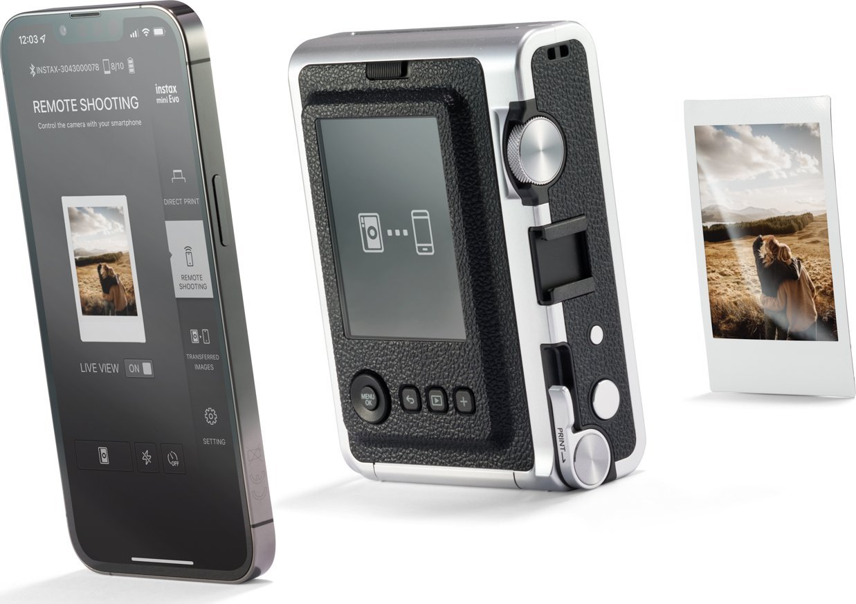 Инстант фотоапарат Fujifilm Instax Mini Evo, USB C, со Блутут, кафеав