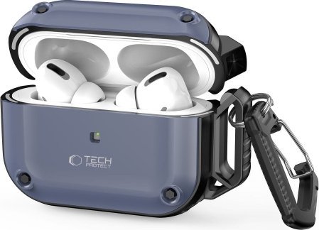 Футрола Tech-Protect Rough Hook за Apple AirPods Pro 1 2, PC TPU, Steel Blue