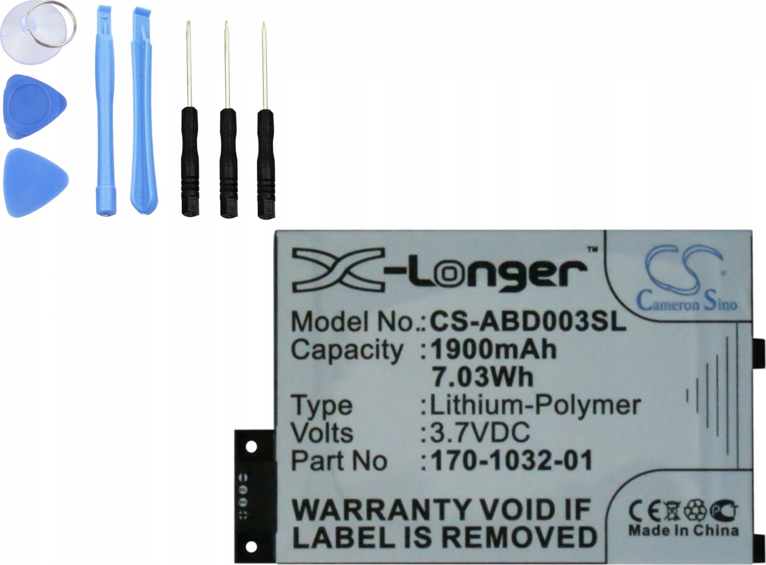 Bateri zëvendësuese për Amazon Kindle 3, 1900mAh, litium jon, e zezë