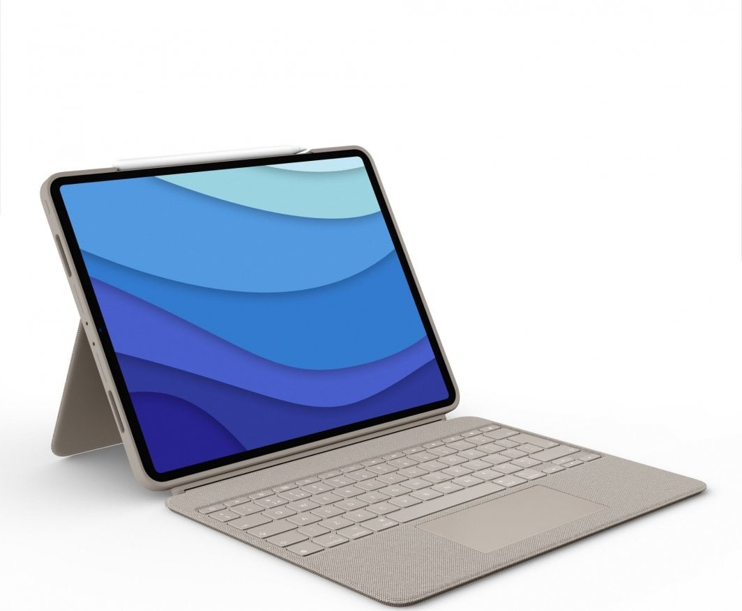 Tastierë Logitech Combo Touch për iPad Pro 12.9 inç (gjenerata 5 dhe 6), SAND, e verdhë ranore