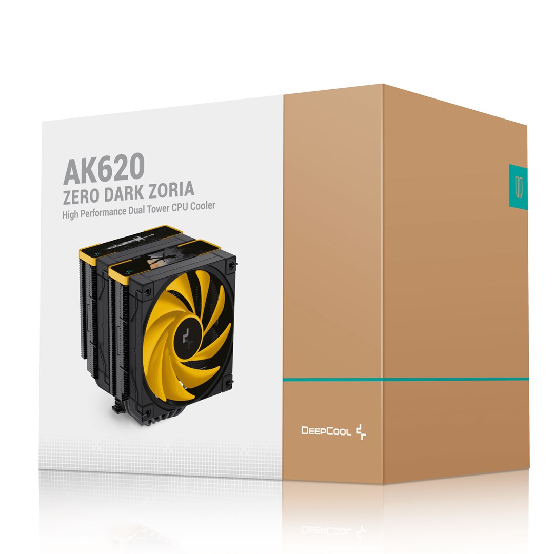 Ftohës ajri për procesor DeepCool AK620 Zero Dark Zoria, 12 cm, i zi/i verdhë