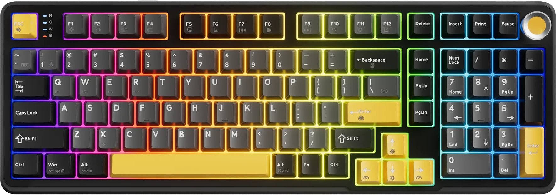 Tastierë mekanike Marvo KG986W, wireless, RGB, 98 taste, e zezë