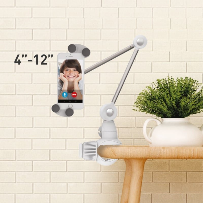 Mbajtëse muri për tablet Barkan T580, 4" 12", universale, argjend me të bardhë