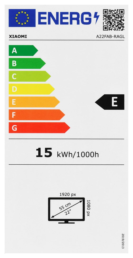 Monitor Xiaomi A22FAB-RAGL computer, 21.4", 1920 x 1080, 75 Hz, i zi