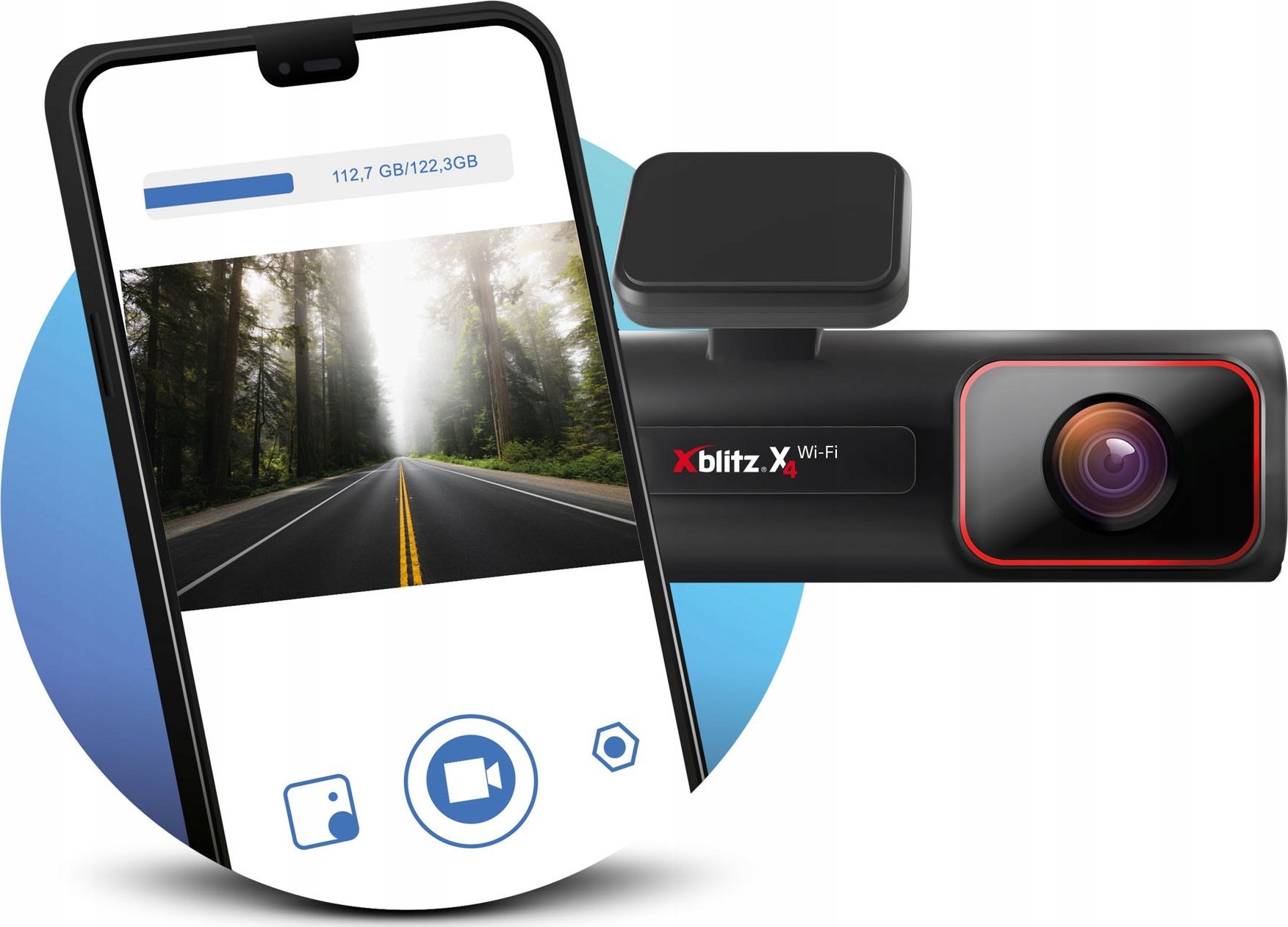 Kamerë makinës Xblitz X4 WiFi Dash Cam, 1.5", 1440p, e zezë