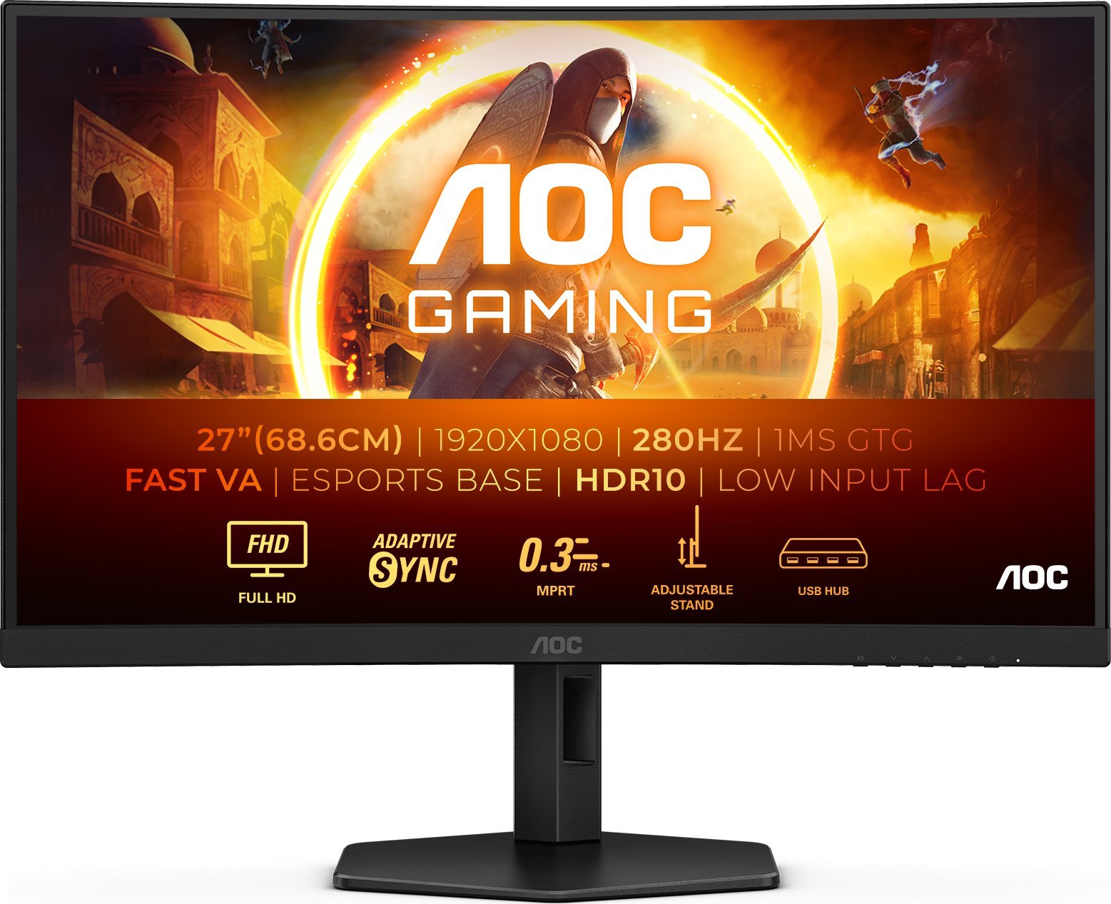 Monitor gaming AOC G4 C27G4ZXU, 27", Full HD 280Hz, i zi