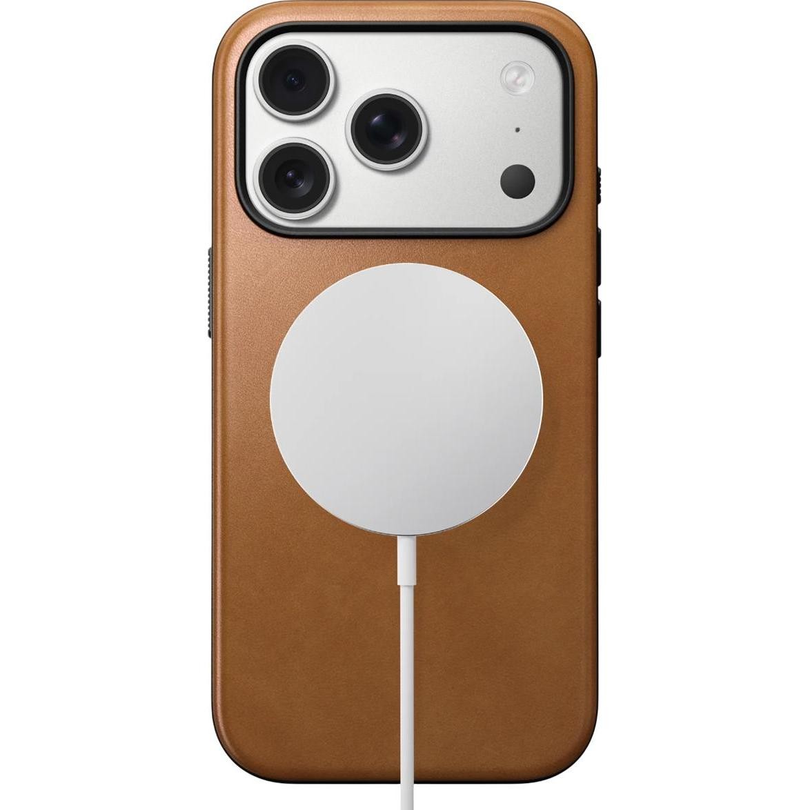 Mbrojtëse telefoni Nomad Modern Leather Case për iPhone 17 Pro, lëkurë, MagSafe, kafe