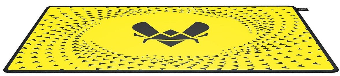 Mousepad lojërash CHERRY XTRFY GP5 Vitality, i madh, skaje të qepura, i zi e verdhë