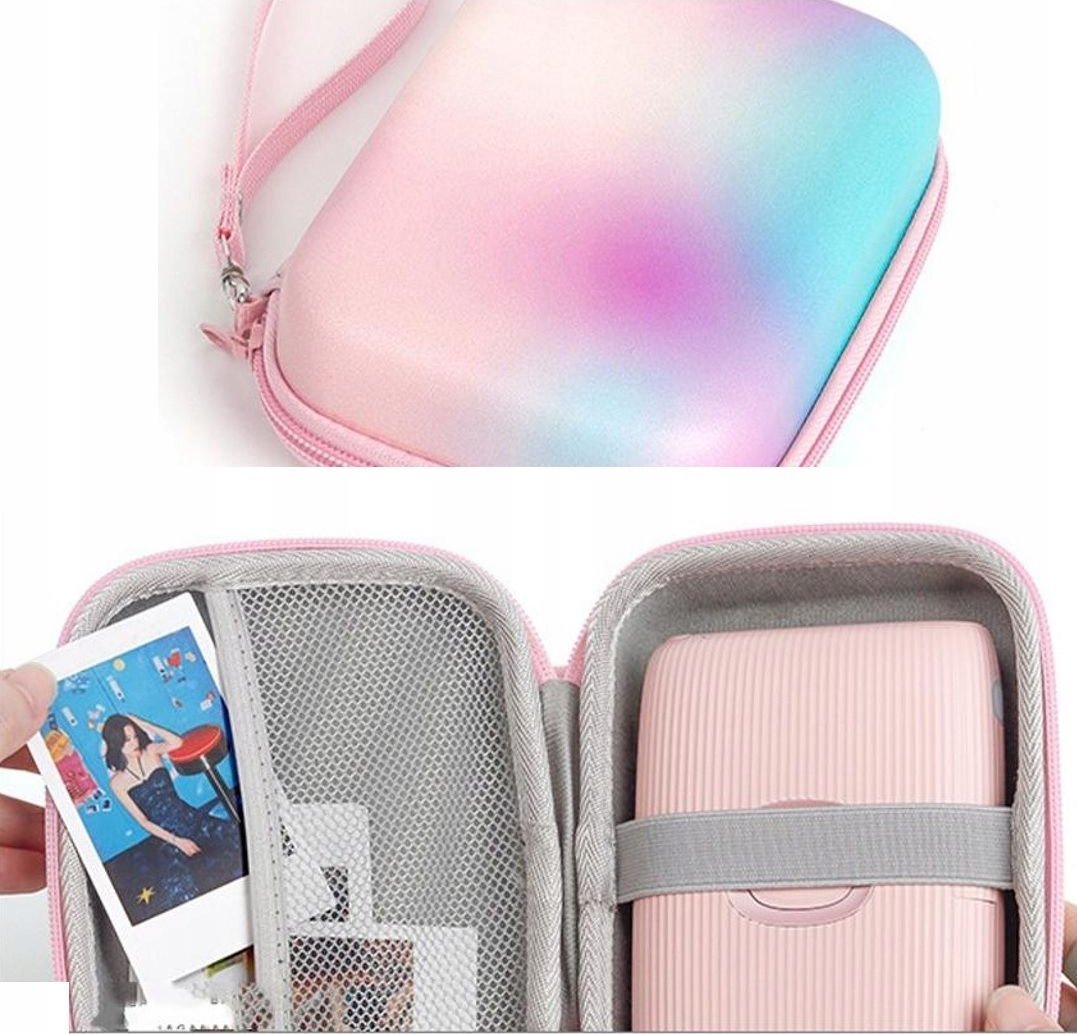 Çantë mbrojtëse LoveInstant për Fujifilm Instax Mini Evo LiPlay Square Link, me rrip dore, multicolor ombre