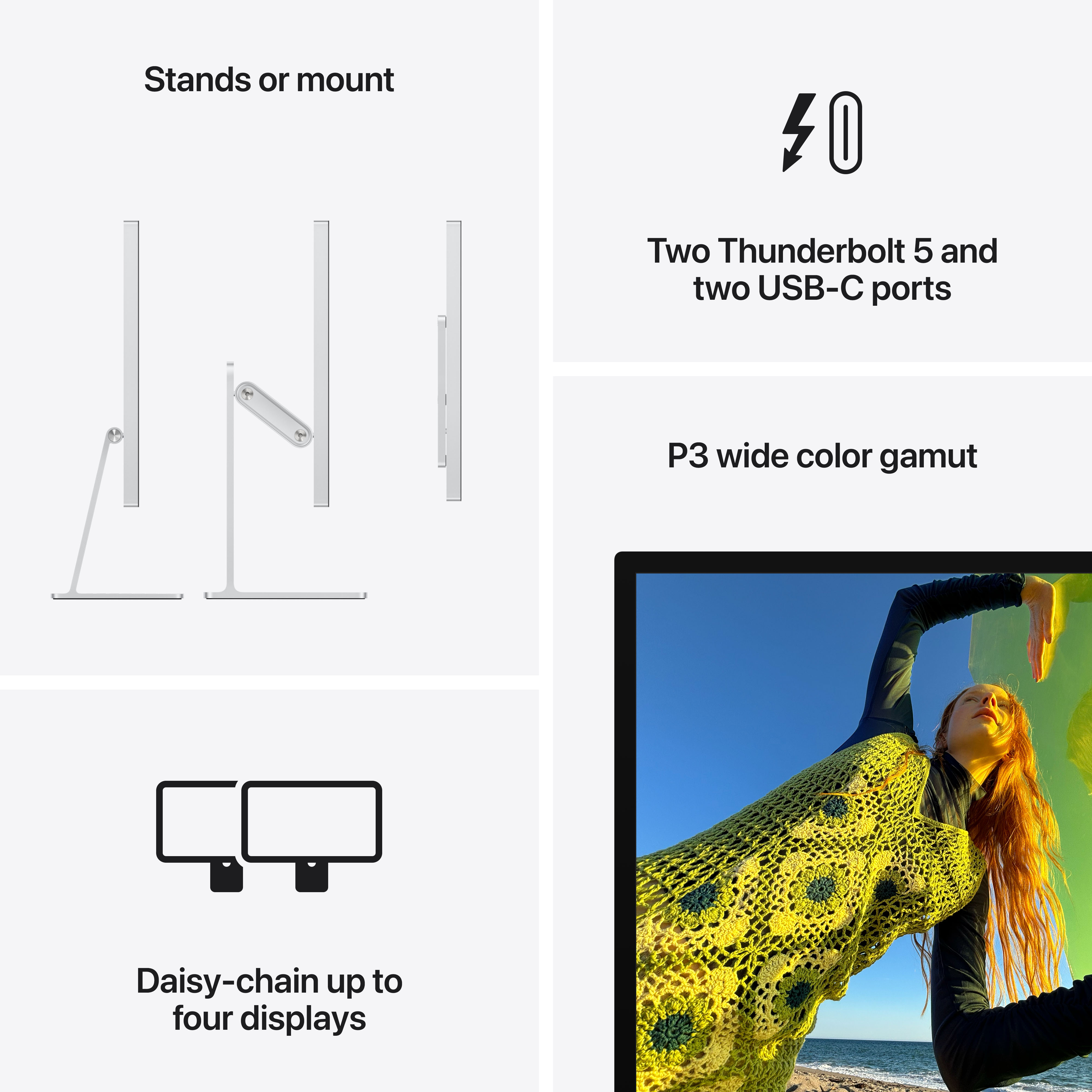 Apple Studio Display, Standard glass, Tilt-adjustable stand