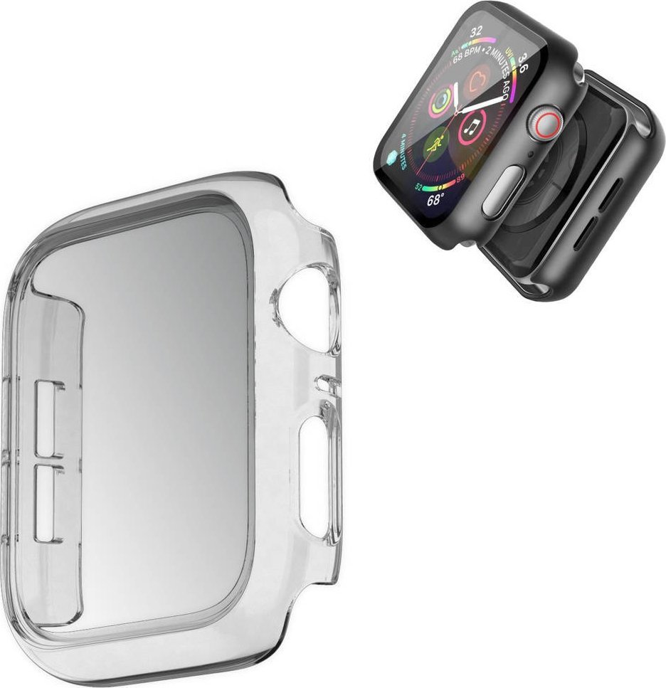 Mbrojtëse Strado 2 në 1 për Apple Watch 7 45mm, me xham të fortifikuar, transparente