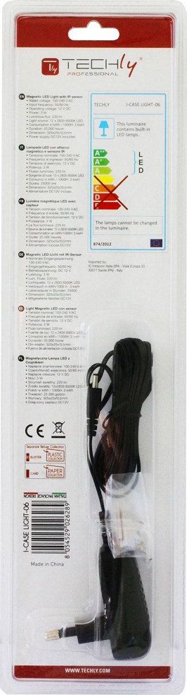 Panel ndriçues LED Techly I-CASE LIGHT-06, magnetik, për kabinet rack 19", i bardhë