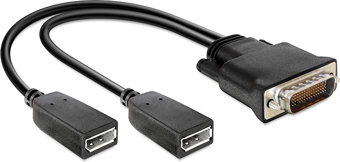 Adapter video DeLOCK 65354, DMS-59 M në dy TDP 20-pin F, 25 cm, i bardhë