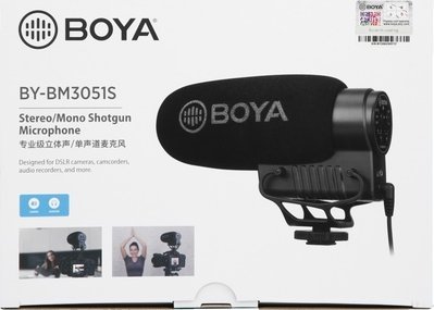 Шотган микрофон Boya BY-BM2040, супер кардиоиден, за камера и смартфон, црн