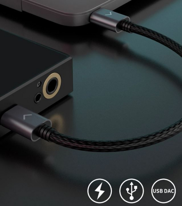 Kabllo FiiO Lt-TC1, USB CC, 12cm, i zi