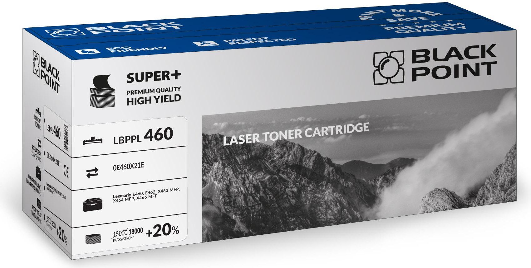 Toner për printer Black Point E460X11E, i zi
