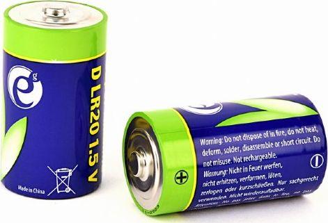 Bateri Gembird D / R20, 2 copë, 1.5V, alkaline, të zeza