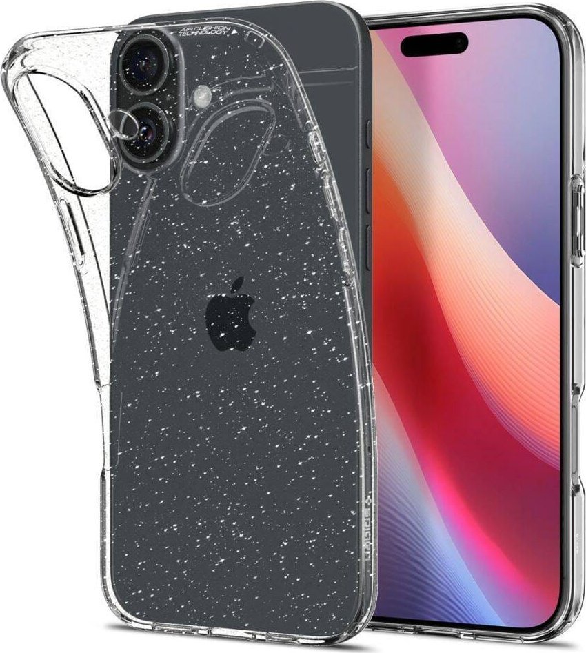 Mbulesë telefoni Spigen Liquid Crystal Glitter, për iPhone 16, TPU, transparente me shkëlqim