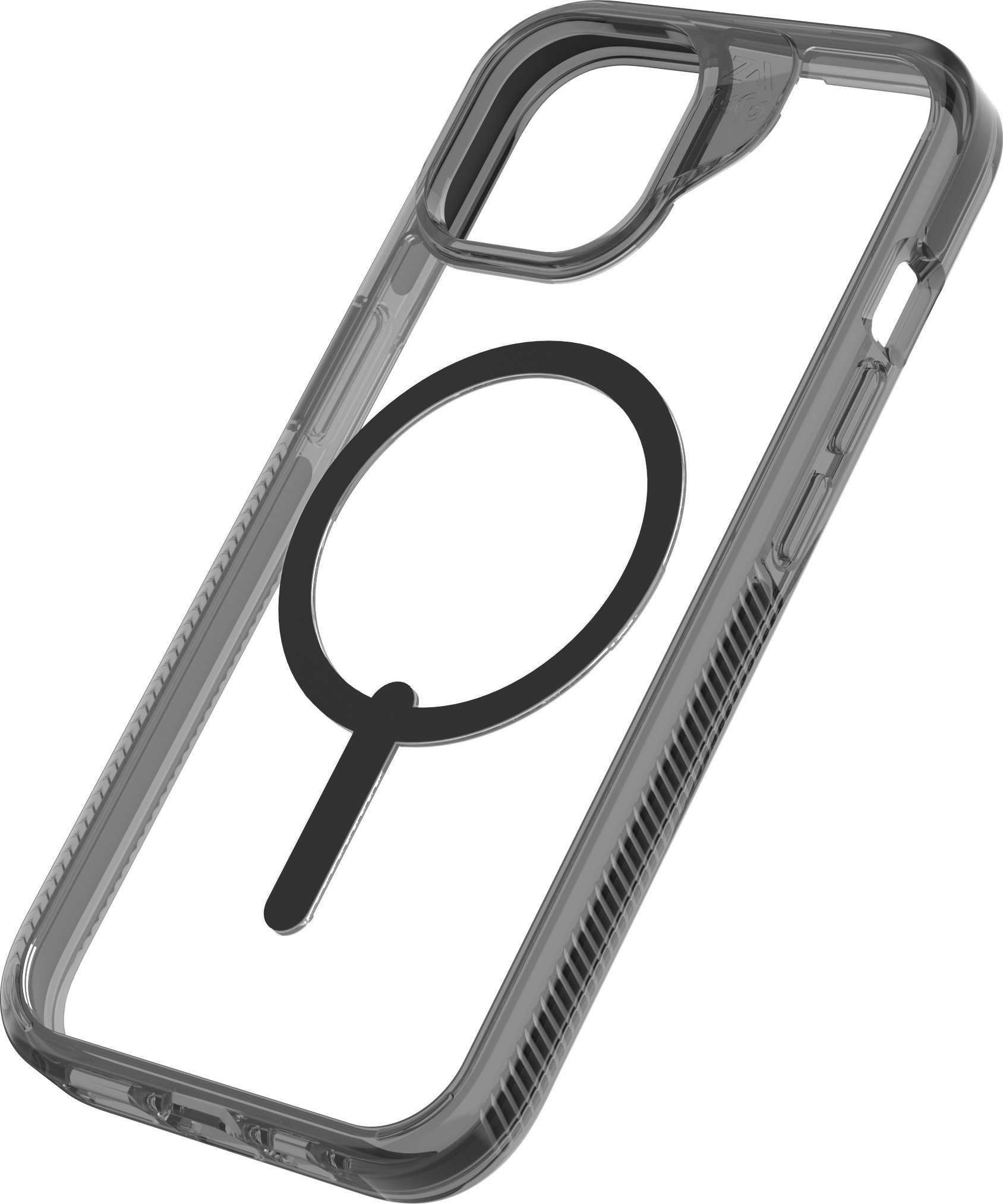 Mbështjellës telefoni ZAGG Santa Cruz, për iPhone 16e 15 14 13, transparent me kornizë të zezë