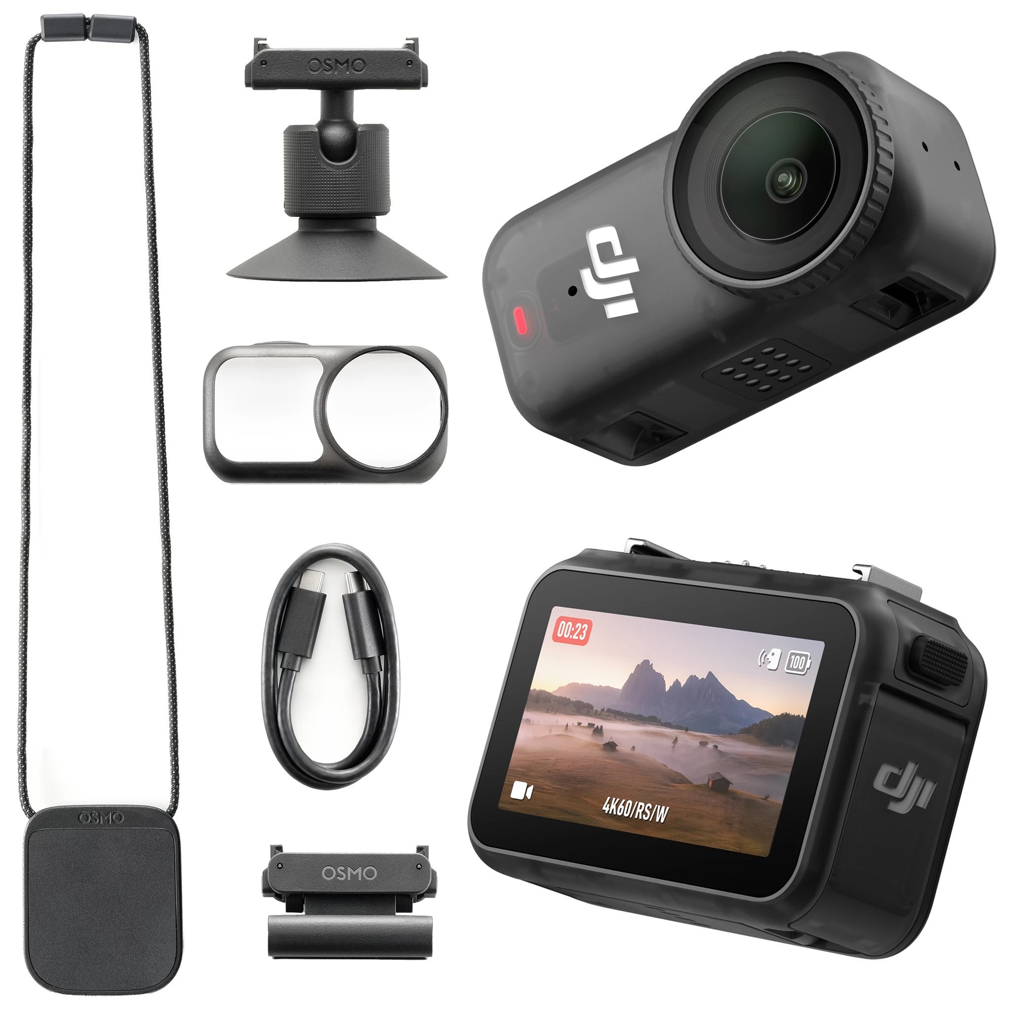 Kамера за акција DJI Osmo Nano Standard Combo, 4K, 128GB, црна