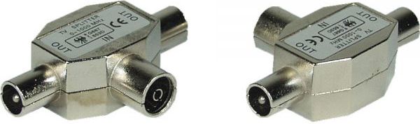 Ndarës antene TV InLine 69914, T splitter, strehë metalike