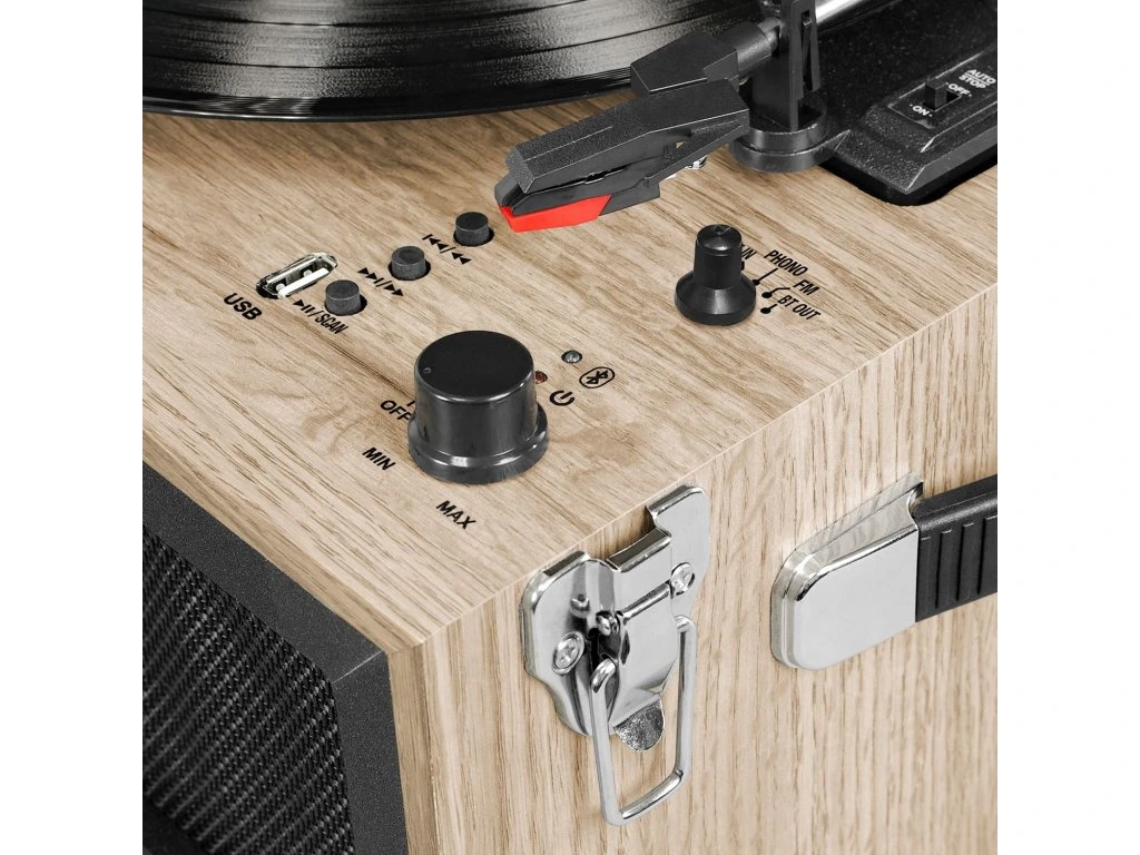 Gramafon Victrola VTA-75-FOT, i zi/bezhë