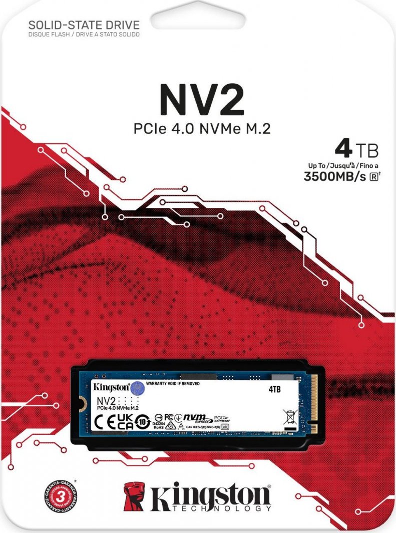 Disk SSD Kingston NV2, 4TB, M.2 2280 PCI-E x4 Gen4 NVMe