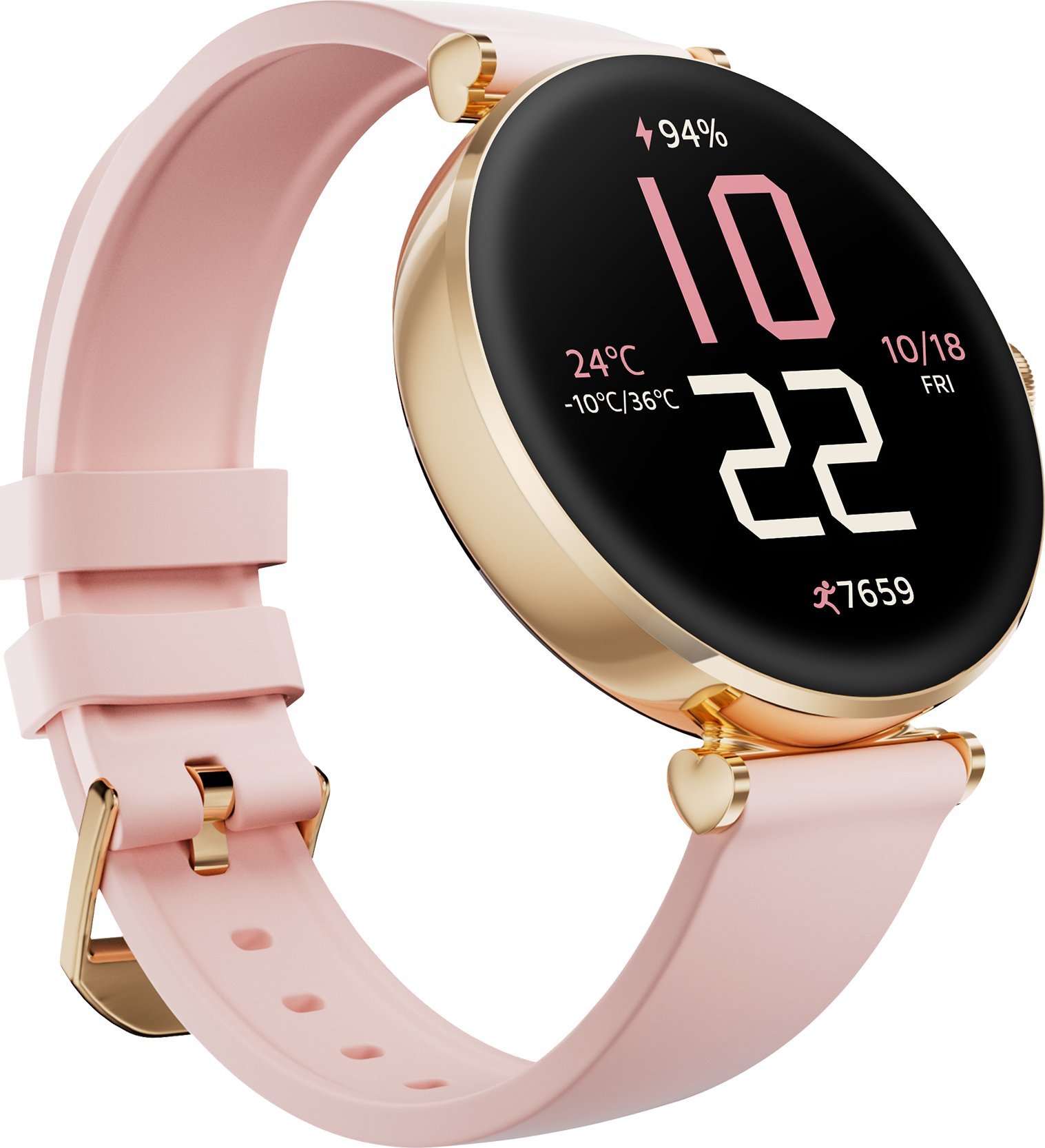 Orë smartwatch Kieslect Pura Gold, AMOLED, Bluetooth, për gra