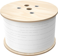 Kabllo koaksial FireHardy RG6, 75 Ohm, trishield A++ 120 dB, 500m, e bardhë