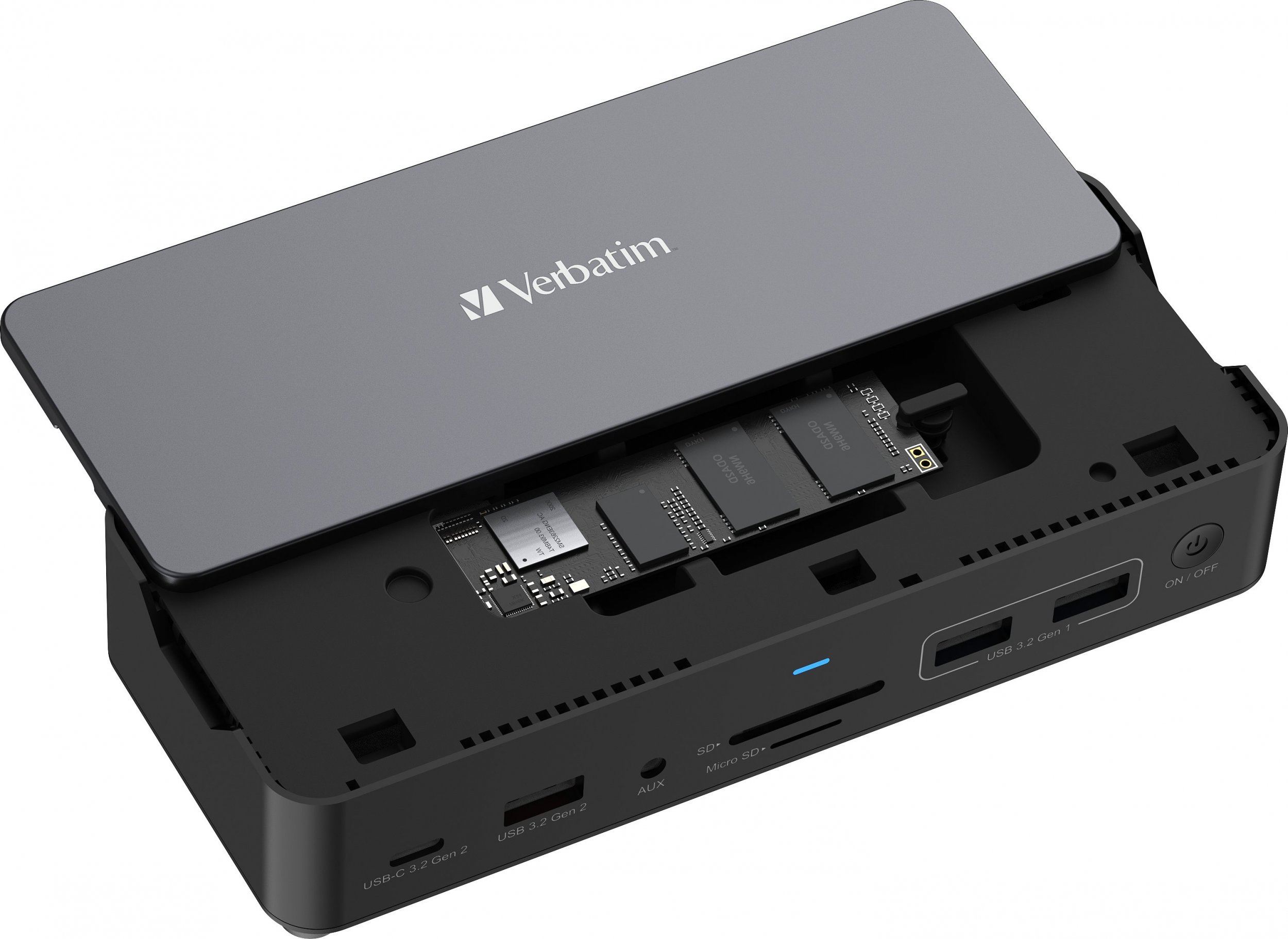 Doking станица Verbatim CDS-15S, USB 3.2 Type C, 2x HDMI и DisplayPort, црно сива