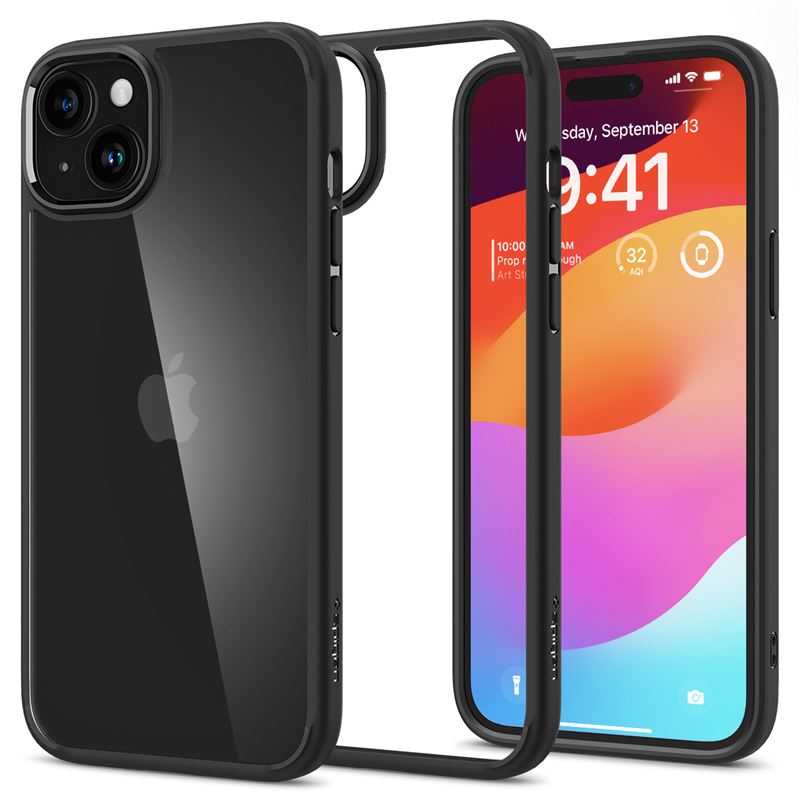 Mbështjellës për iPhone 15 Plus Spigen Ultra Hybrid, i zi
