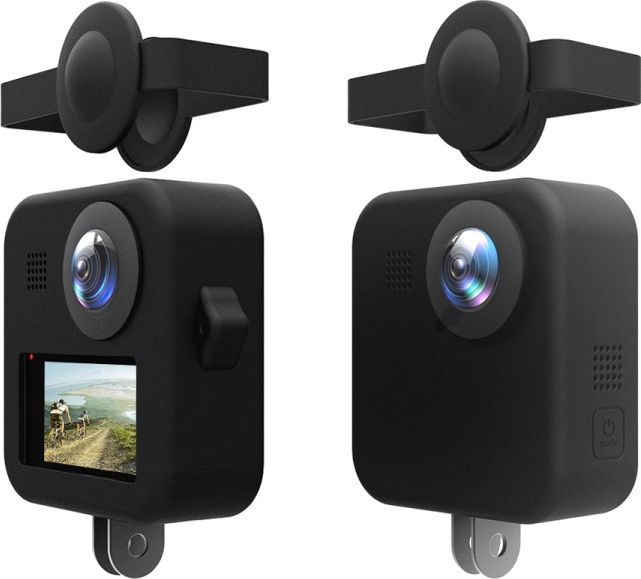 Заштитен сет Puluz за GoPro Max, капак за леќи, силиконска кутија, црн