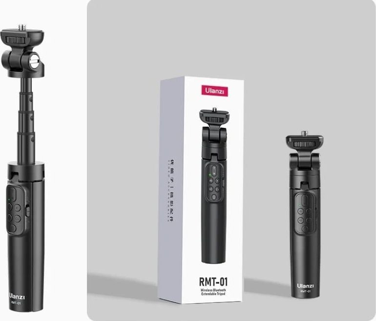 Трипод Ulanzi RMT-01 метален, 42 cm, со Bluetooth далечински управувач, црн