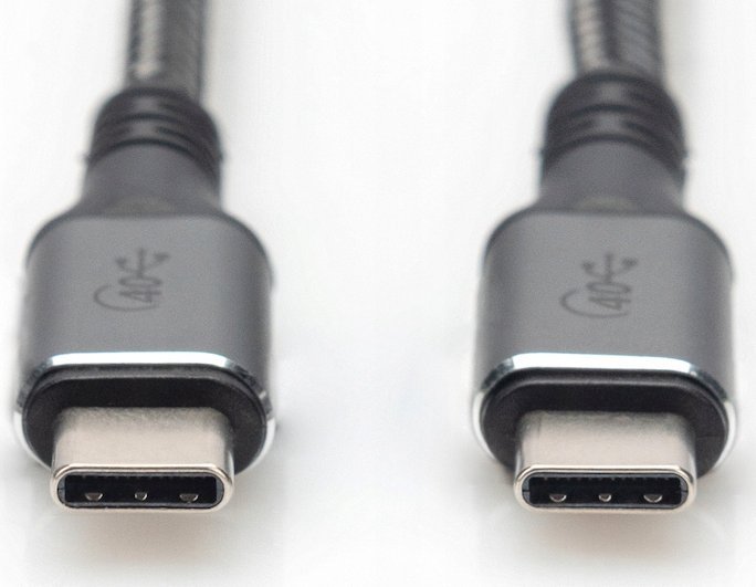 Kabllo Digitus USB 4.0 Type C, 20 Gbit/s, 8K, 60 W, gri