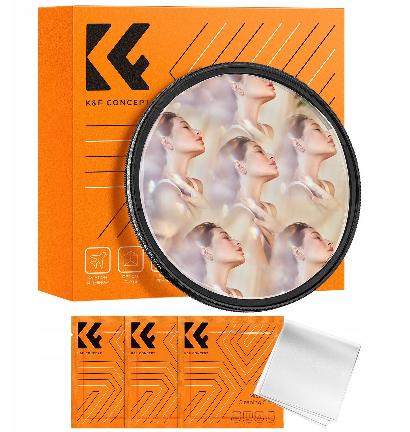 Filter fotografik K&amp;F Concept Kaleidoscope 6x, 77mm, efekt gjashtëkëndor, i zi