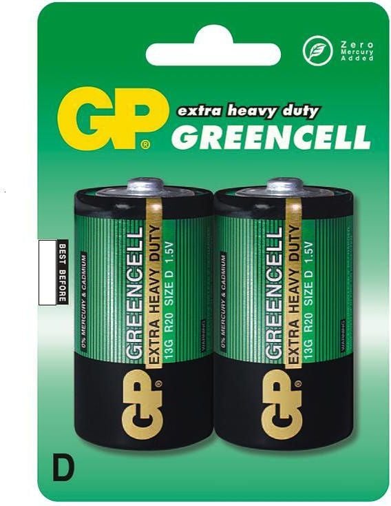 Bateri GP Greencell LR20 Size D, 1.5V, paketë 2 copë