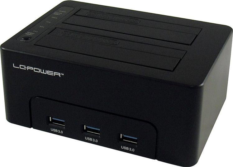Doking stacion LC-Power LC-DOCK-U3-HUB, 2.5"/3.5" SATA, USB 3.2 Gen 1, i zi